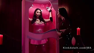 Bound in latex anal stitch on banged